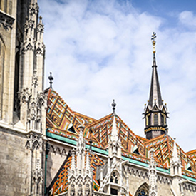 Orange and gray old cathedral