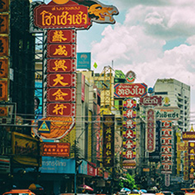 Edificios en la ciudad de Thailandia