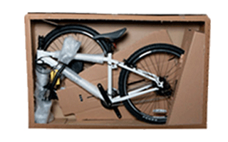 Carton packaging to send bicycle