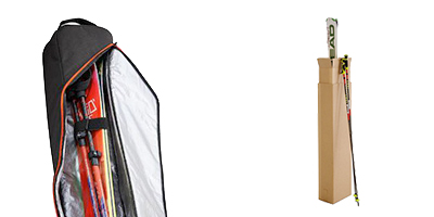 Cardboard packaging to send skis