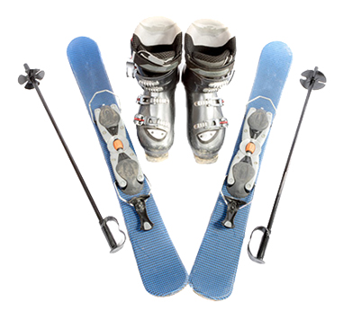 Boots, sticks and skis