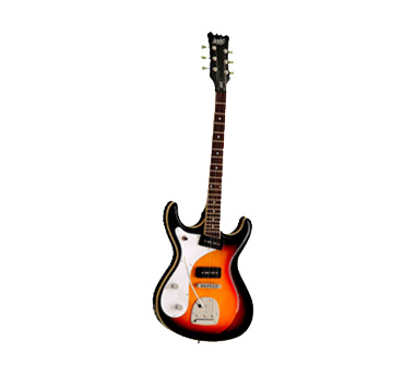 Orange and black electric guitar