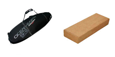 Cardboard packaging to send surfboard